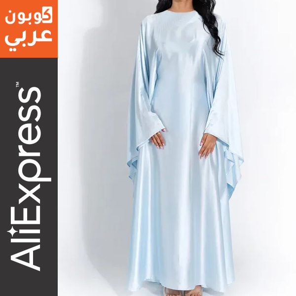 فستان ساتان طويل - افكار فساتين العيد من علي اكسبرس